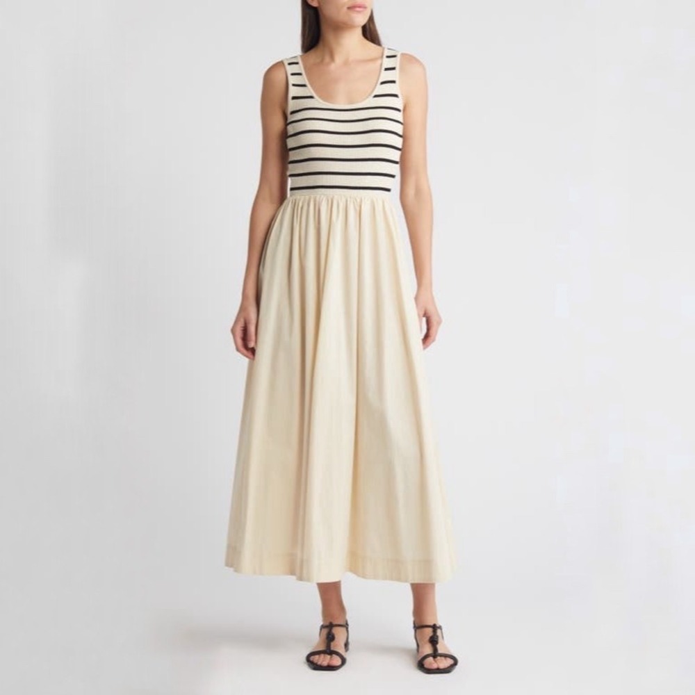 Moon River Ribbed Bodice Maxi Sundress
Size Medium